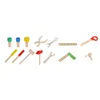 A collection of wooden toy tools arranged on a white background. Anteprima dell’immagine prodotto