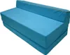 A folded blue mattress or sofa bed is shown against a white background. Náhled obrázku produktu