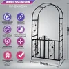 Rosenbogen aus Metall Mit Tür Tor in Schwarz 230 x 37 x 114 Produktbild-Vorschau 1
