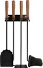 Set wandmontabele kachelaccessoires, staal en hout, 5-delig Productafbeelding-voorbeeld 6