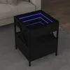Design Couchtisch mit Infinity-LED Schwarz 40x40x51 cm, Produktbild-Vorschau 1