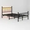 A black metal bed frame with a headboard and footboard, shown against a white background. Produktbild-Vorschau