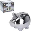 H&S Dekoration Spardose Schwein 115x9x9 cm Keramik silber Produktbild-Vorschau 4