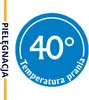 A blue circle with the number 40 and text indicating washing temperature. Podgląd zdjęcia produktu