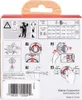 The image shows the back of a product box with instructional diagrams and text. Produktbild-Vorschau
