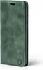 A green flip cover case for a Google Pixel 7a phone, shown from the side. Produktbild-Vorschau