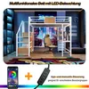 MODFU Hochbett 140 × 200 mit Matratze,Jugendbett mit LED Produktbild-Vorschau 4