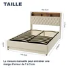 okwish 140×200 Lit rembourré avec éclairage LED et port Voir les images du produit 7