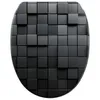 A black toilet seat with a textured cube pattern. Produktbild-Vorschau