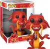 A Funko Pop! figure of Mushu from Disney's Mulan, shown in its packaging and also displayed outside of it. Podgląd zdjęcia produktu