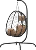 vidaXL Závěsné křeslo s polštářem Taupe Poly Rattan & Steel Náhled obrázku produktu 5