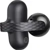 A close-up studio shot of a black wireless earbud. Voir les images du produit