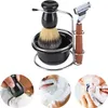 4Pcs Rasierset Manuelles Rasiermesser Edelstahl Ständer Produktbild-Vorschau 3