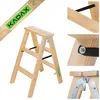 KADAX Malleiter aus Holz, ausziehbar, 2x3 Stufen, klappbar, Produktbild-Vorschau 1