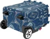 A blue and white bandana-patterned rolling shopping trolley. Produktbild-Vorschau