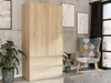 Skříň šatna 90 cm 2 dveře 2 zásuvky FRAMIRE B-9TIP sonoma Náhled obrázku produktu 2