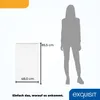 A refrigerator is shown next to a silhouette of a person to indicate its size. Dimensions are also displayed. Produktbild-Vorschau