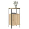 A standalone product shot of a small cabinet with a vase of flowers on top. Podgląd zdjęcia produktu