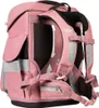 A pink backpack shown from a rear-side angle. Voir les images du produit