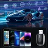 A collage showing a futuristic sports car, various car brand logos, and a row of iPhones next to a small black device. Produktbild-Vorschau