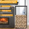 Étagère en métal noir Ikodm pour bois de chauffage, Voir les images du produit 3
