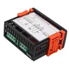 A digital temperature controller with a wiring diagram on its label. Podgląd zdjęcia produktu