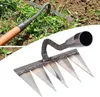 set di 2 rastrelli per erbacce a 5 denti, zappa da giardino Anteprima dell’immagine prodotto 2