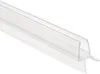A close-up, angled view of a transparent plastic shower door seal strip against a white background. Produktbild-Vorschau