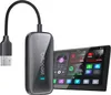 A car adapter and a car infotainment screen are shown. Produktbild-Vorschau