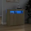 vidaXL Sideboard avec lampes LED Chêne Sonoma 80x35x75 cm Voir les images du produit 8