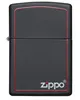 Zippo Benzin-Feuerzeug schwarz matt, rote Border 60001437, Produktbild-Vorschau 5