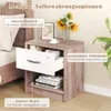 A bedside table with an open drawer, displaying storage options. Podgląd zdjęcia produktu
