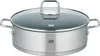A stainless steel pot with a glass lid and handles, shown from a front-side angle on a white background. Náhled obrázku produktu