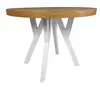 A round wooden table with white legs on a white background. Náhled obrázku produktu