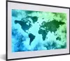 MuchoWow® MuchoWow® Gerahmtes Poster Weltkarte - Blau - Produktbild-Vorschau 1