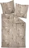 A bedding set with a floral and butterfly pattern, including two pillowcases and a duvet cover, laid out flat. Produktbild-Vorschau