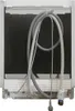 The back of a dishwasher showing hoses and electrical connections. Voir les images du produit