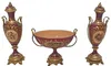 Casa Padrino Barock Deko Keramik Vasen Set mit Schale Rot / Produktbild-Vorschau 1