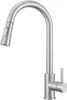A stainless steel kitchen faucet with a pull-out spout. Produktbild-Vorschau