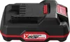 A black and red battery pack for a power tool, with the brand name and product details visible. Produktbild-Vorschau