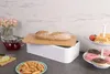 Zeller Brotkasten m. Bamboo Deckel, Metall, matt weiß - Produktbild-Vorschau 9
