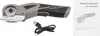 A cordless electric scissors and its charging cable are displayed on a white background, alongside a diagram and text from its instruction manual. Náhled obrázku produktu
