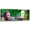 Leinwandbild Buddha-Gesicht im Wald 120x40 Feeby Grün bild Produktbild-Vorschau 1