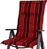 A close-up of a striped chair cushion on a chair. Produktbild-Vorschau