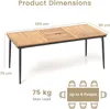 A diagram showing the dimensions and capacity of an outdoor dining table. Náhled obrázku produktu