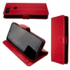 A red leather flip case for a smartphone is shown from multiple angles. Anteprima dell’immagine prodotto