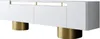 A white TV cabinet with gold legs against a white background. Náhľad obrázku produktu