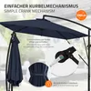 ML-Design Ampelschirm Ø 330 cm Navy-Blau Alu Rechteckig, Produktbild-Vorschau 3