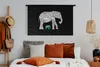 MuchoWow® Wandteppich Wandbehang Elefant - Blumen - Produktbild-Vorschau 4