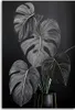 Leinwandbild Monstera Blätter Minimalismus Schwarz 60x90 Produktbild-Vorschau 3